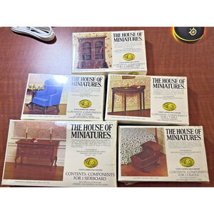 Xacto House of Miniatures Kits 1/12th Dollhouse Books & Plans Lot New Old Stock